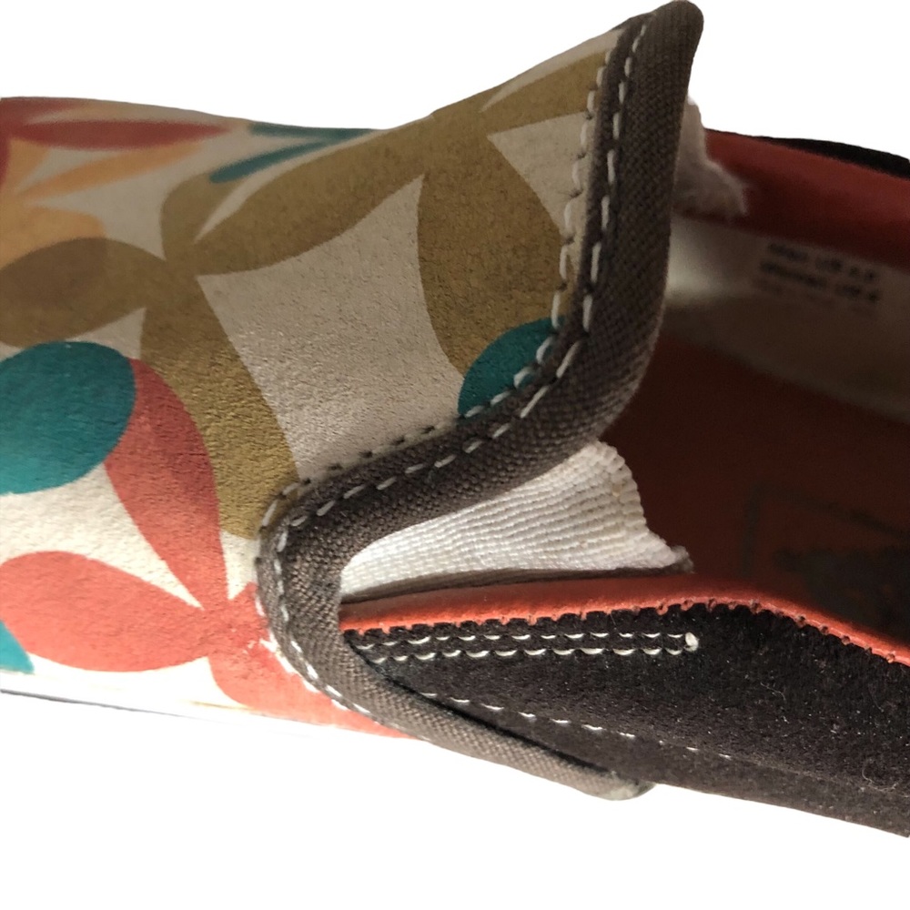 Vans Sneakers Retro Shoes Groovy Flower Power Slip On Loafer Orange Trim